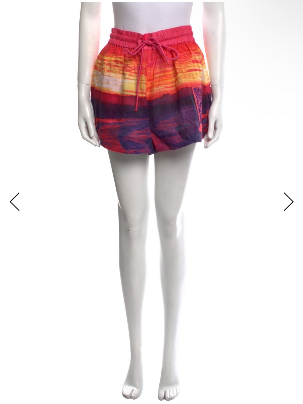 Zimmermann Multicolor Sunset-Stripe Drawstring Shorts